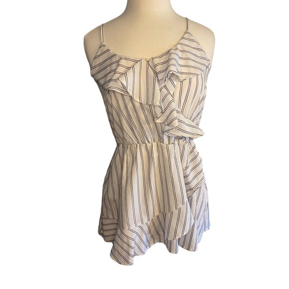 Japna Tops - Japna White Striped Tank Shirt Women's Medium